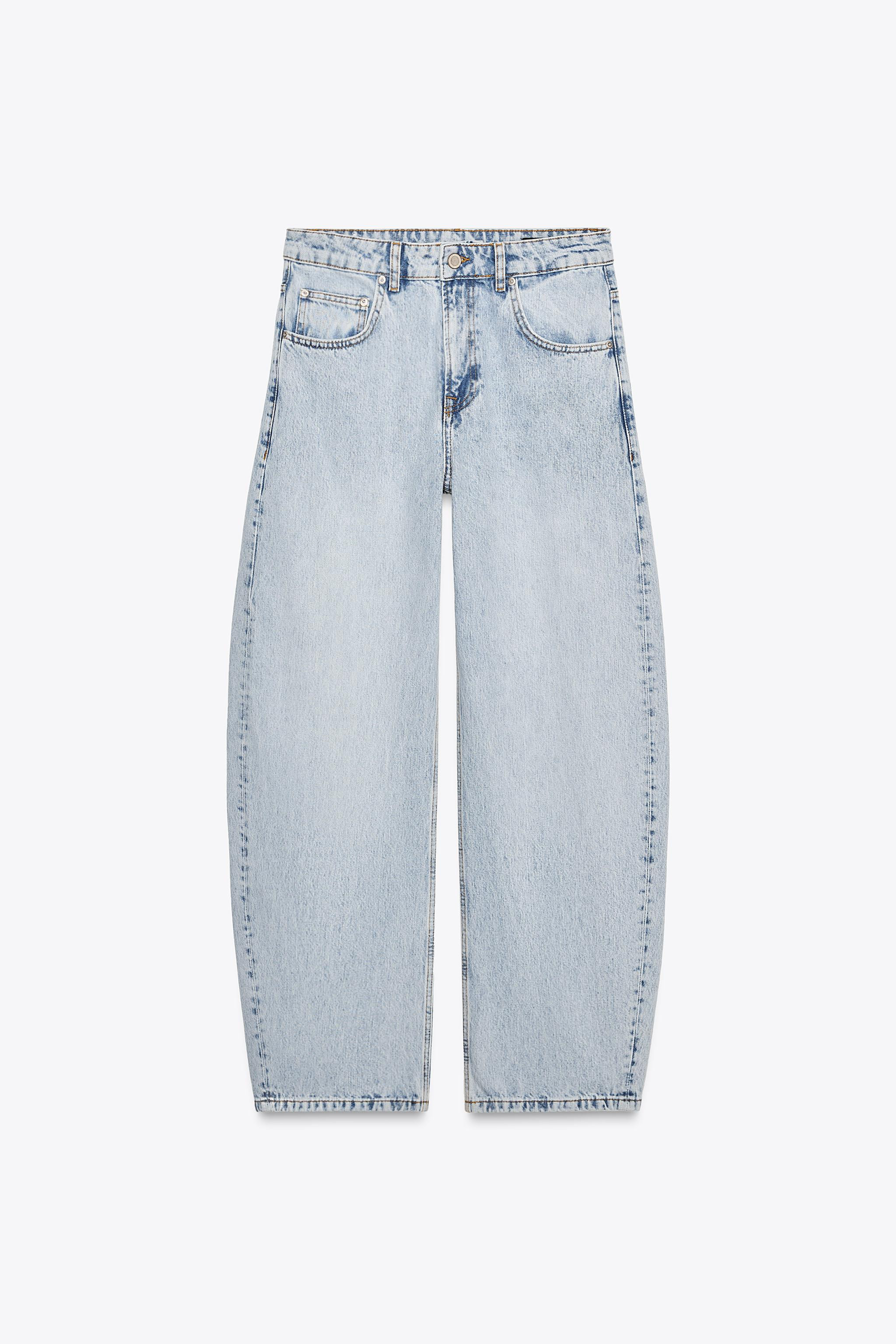 ZW COLLECTION TAPERED BALLOON LOW-RISE JEANS | Zara US