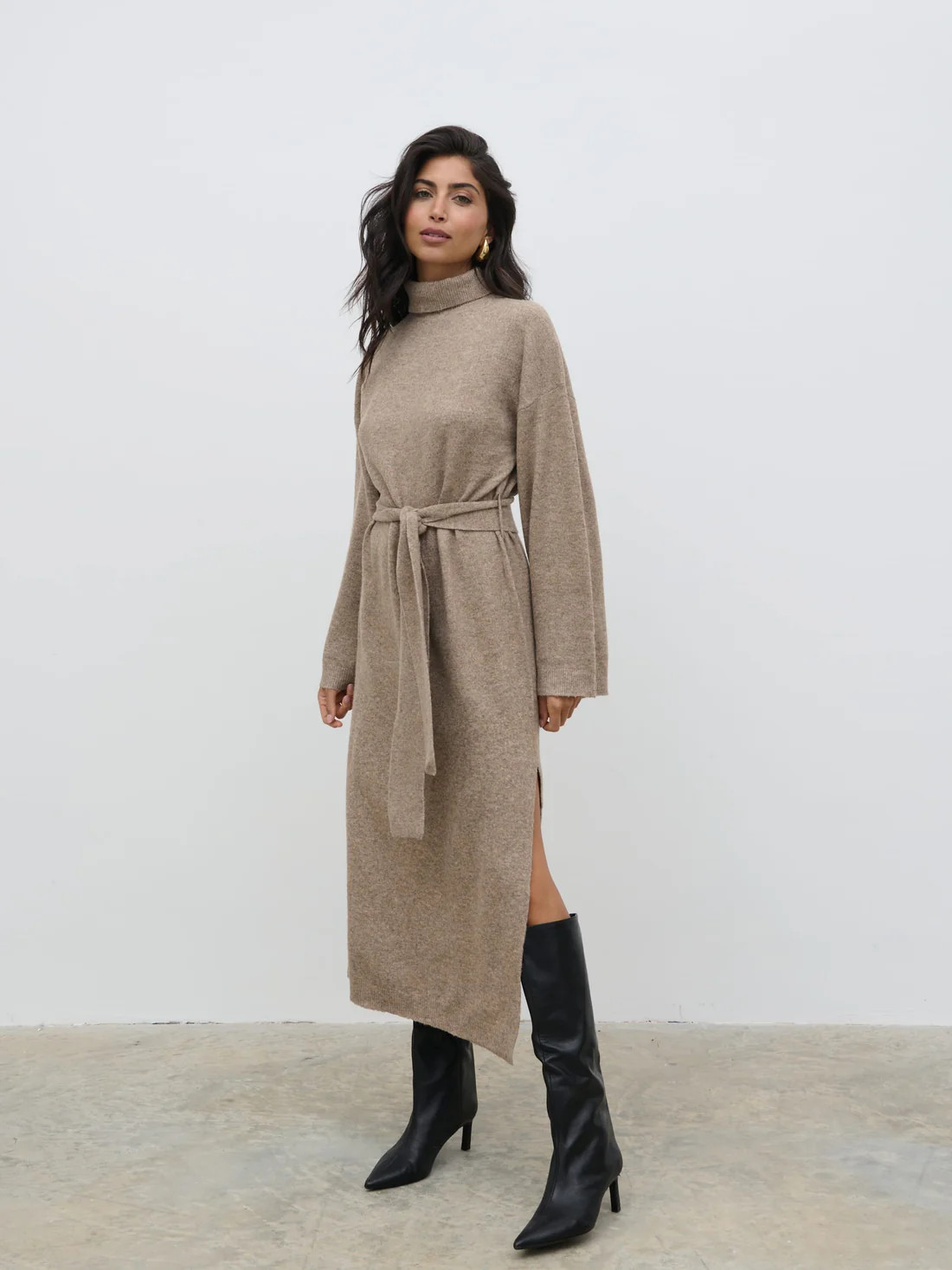 Jayda Knit Roll Neck Midaxi Dress | Pretty Lavish (UK)