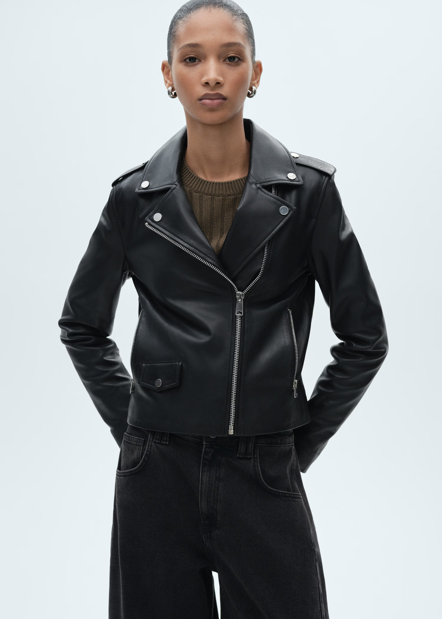 Leather biker jacket | MANGO (UK)