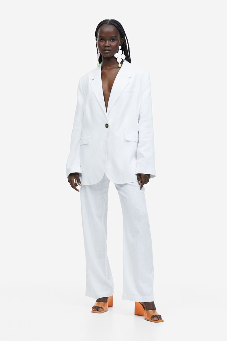 Linen-blend tailored trousers | H&M (UK, MY, IN, SG, PH, TW, HK)