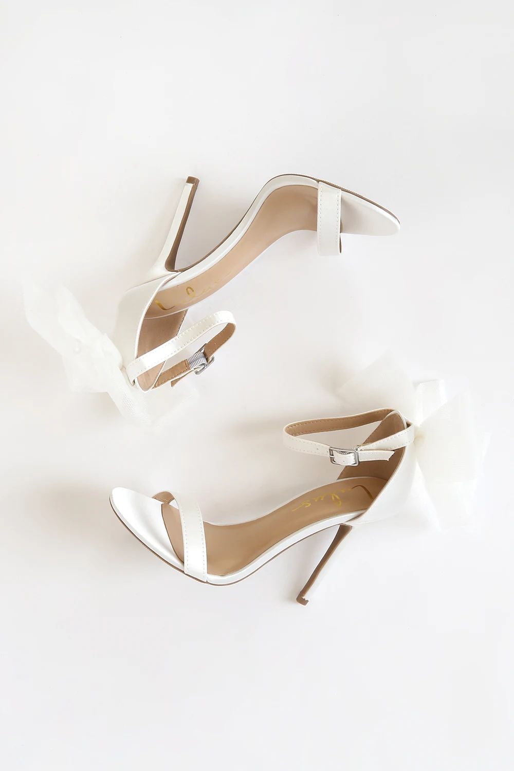 Ayanna Ivory Satin Bow Ankle Strap High Heel Sandals | Lulus (US)