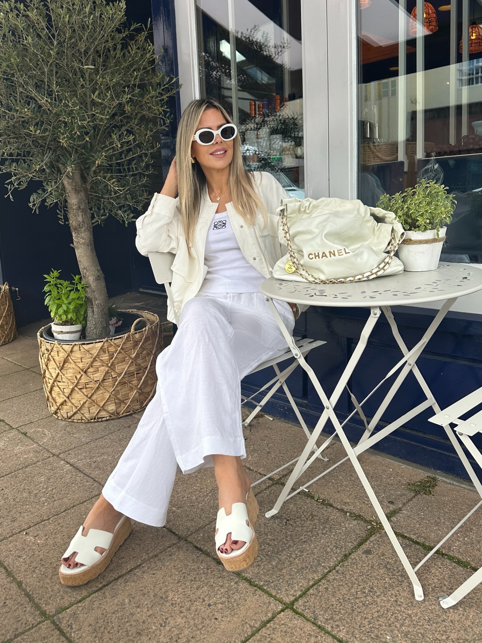 Linen outfit on a Sunny day ☀️
White linen, loewe, casual look , simple chic, Hermes sandals , white outfit 

#LTKsummer #LTKuk #LTKeurope