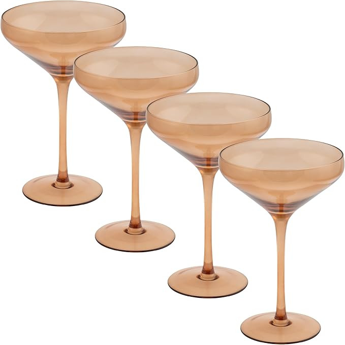Karma Gifts, Mid Century Martini Coupe Fawn, Set Of Four | Amazon (US)