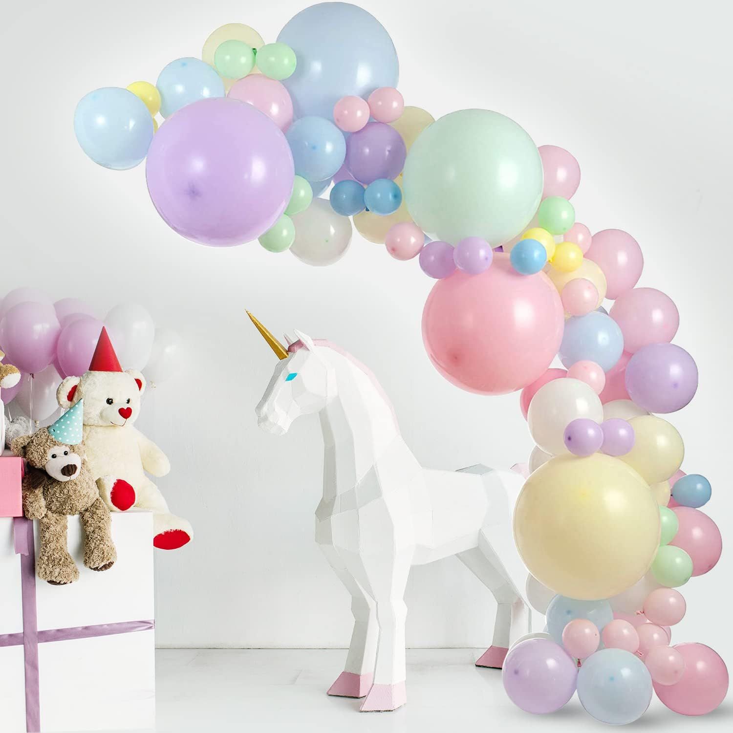 Large Unicorn Balloon Garland Kit - Pastel Balloons Arch 16Ft, Oh Baby Shower Theme, Gender Revea... | Amazon (US)