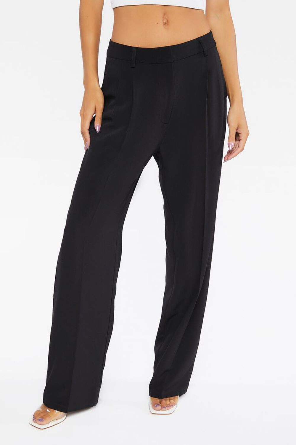 Relaxed High-Rise Crepe Pants | Forever 21 (US)