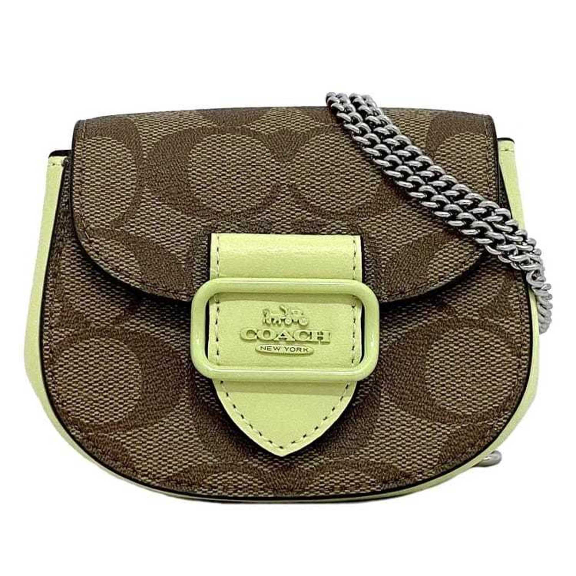 Pre-Owned Coach Shoulder Bag Brown Beige Lime Neon Green Morgan Signature PVC Leather GP CJ689 CO... | Walmart (US)