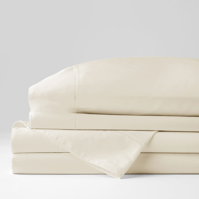 Premium Smooth Organic Cotton Sateen Bed Sheet Set - Ivory, Size King | The Company Store | The Company Store