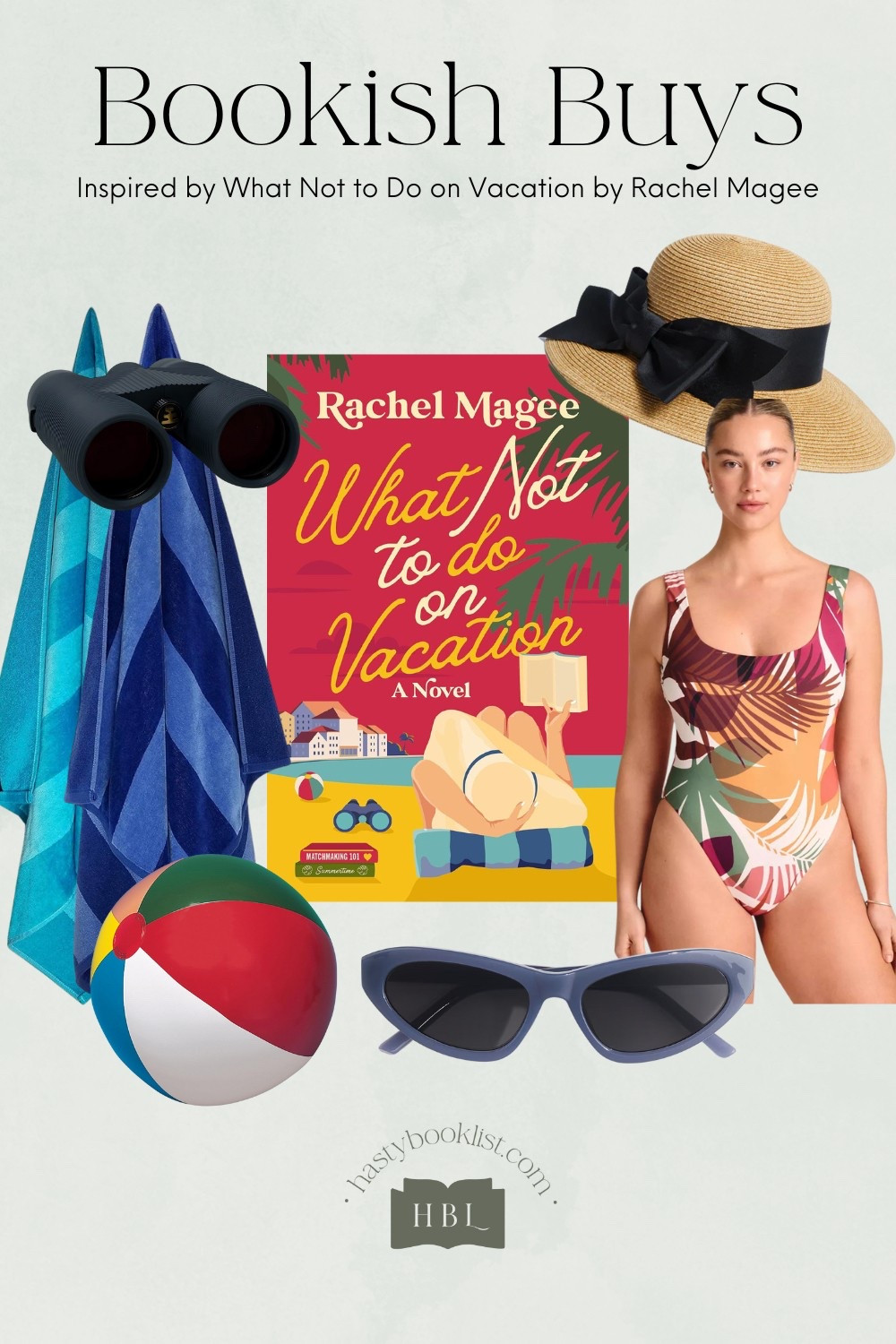 Wearing a multicolored palm print swimsuit, a floppy summer hat with elegant blue trim, and blue cat-eye sunglasses while lounging on a blue-striped beach towel—binoculars and beach ball by your side—isn’t just a summer aesthetic. It’s a whole mood. It's the moment you step into the scene like you've wandered off the cover of What Not to Do on Vacation by Rachel Magee, and suddenly, you’re not just on a beach day—you’re the main character in your very own laugh-out-loud, heartwarming rom-com.

#LTKStyleTip #LTKTravel #LTKSeasonal