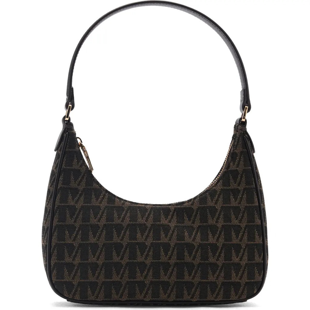 MANGO Logo Jacquard Shoulder Bag in Chocolate at Nordstrom | Nordstrom