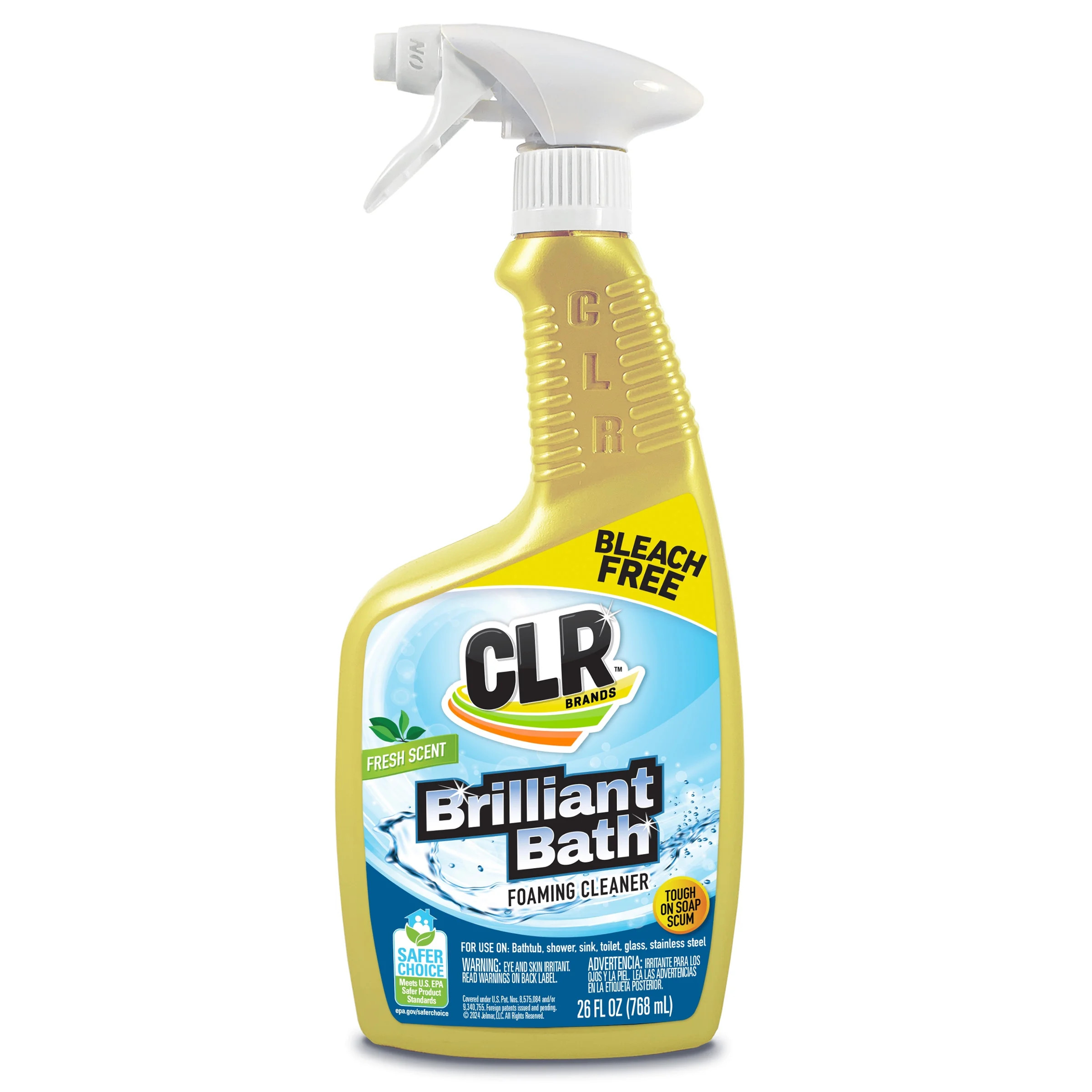 CLR Brilliant Bath Foaming Multi-Surface Cleaner, Fresh Scent, EPA Safer Choice, 26 fl oz | Walmart (US)