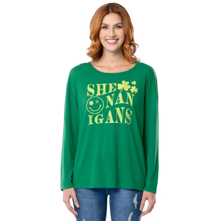 Way To Celebrate Women's St. Patrick's Day Long Sleeve Graphic T-Shirt, Sizes S-XXXL | Walmart (US)