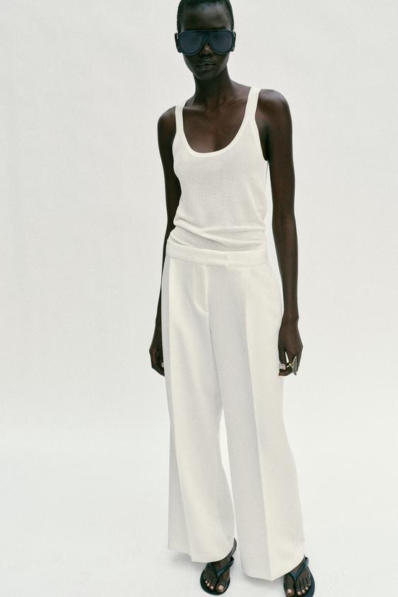 WIDE-LEG TROUSERS WITH DARTS | Zara UK