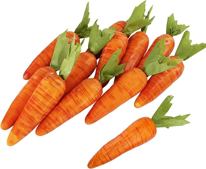 Winlyn 12 Pcs Artificial Mini Carrots Decorative Orange Foam Carrots Lifelike Simulation Artifici... | Amazon (US)