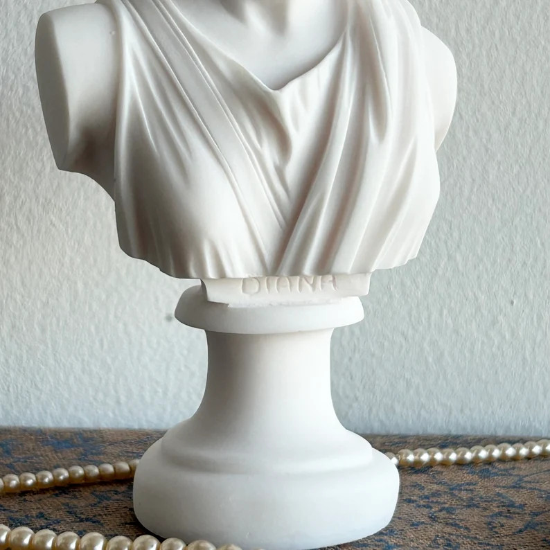 Alabaster Plaster Artemis Bust Figurine - Greek Diana Goddess of Woodlands Ornament - Classic Hom... | Etsy (US)