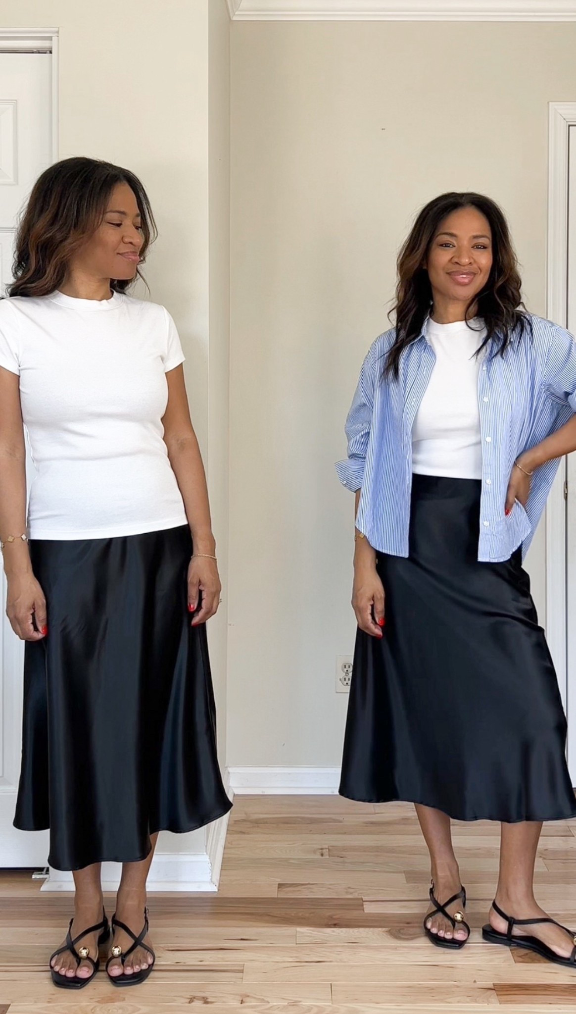 My top pics for white T-shirts. My slim fitting T-shirt is a size small. My midi skirt is also a size small. My wider T-shirt is a size medium and it’s from Amazon and it is not see-through. Linking similar blue striped button downs. My sandals are from Walmart and they took a couple days to break in, but they are otherwise comfortable after that. The sandals are true to size.


#LTKOver40 #LTKgrwm #LTKootd