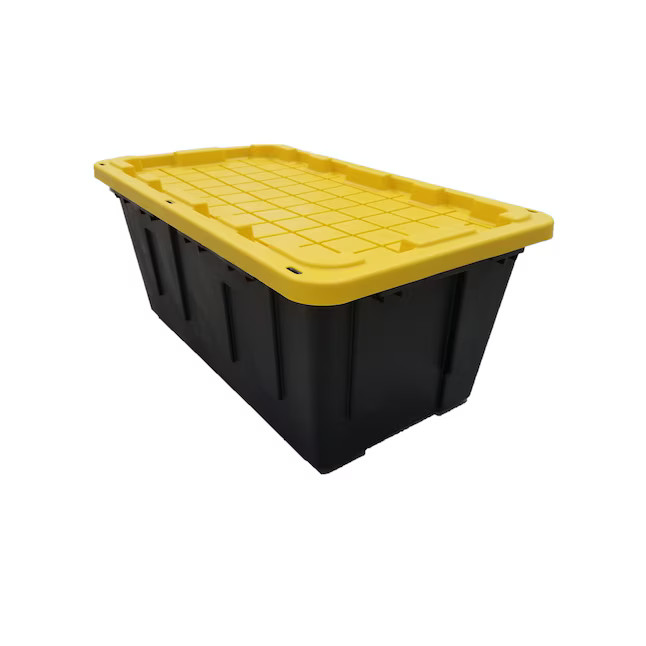 Project Source Commander X-large 40-Gallons (160-Quart) Black/Yellow Heavy Duty Tote with Standar... | Lowe's
