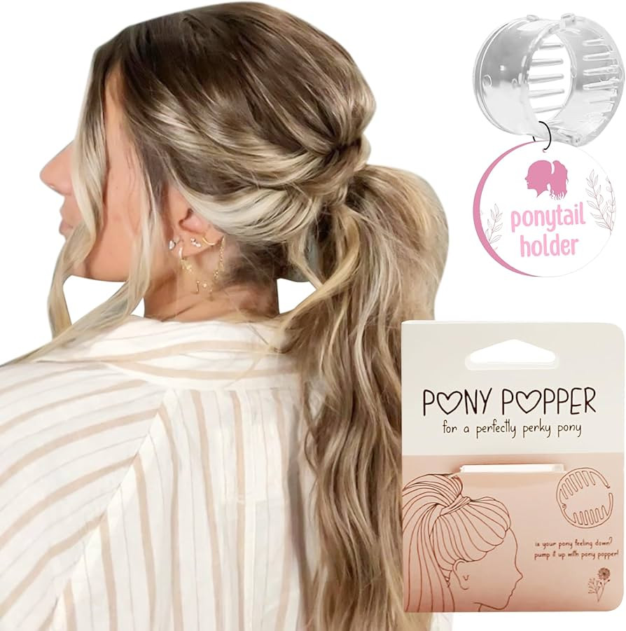 Pony Popper Hair Clip - Tool for a Full, Thick Ponytail – For All Hair Types - Clear | Amazon (US)