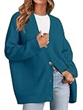 MEROKEETY Women's Cardigan Sweaters 2024 Fall Open Front Oversized Button V Neck Loose Soft Knit ... | Amazon (US)