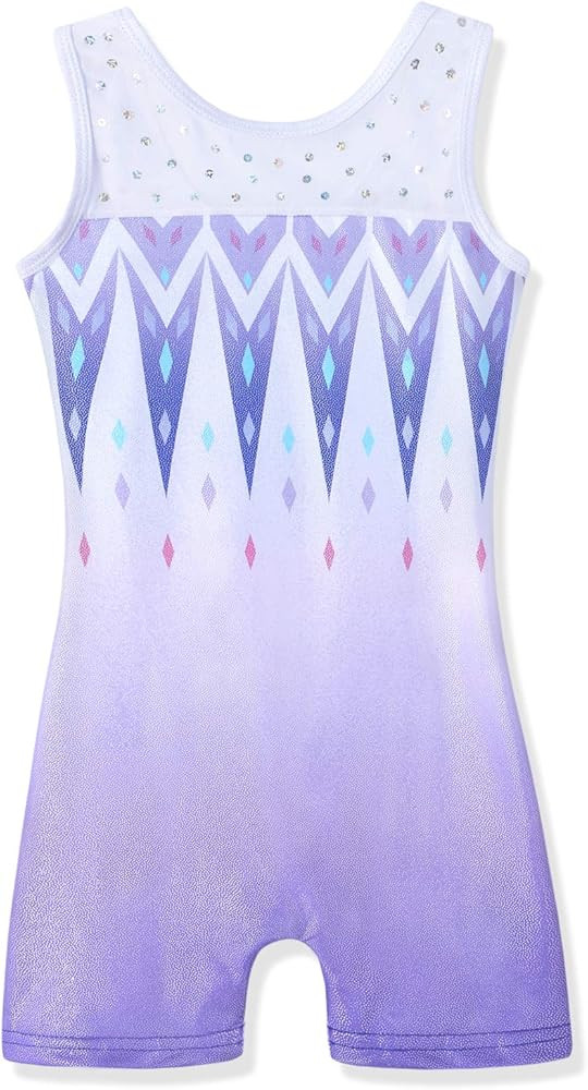 HOZIY Leotards for Girls Gymnastics Kids Children Biketard Snowflake Ribbon Blue Purple Hot Pink ... | Amazon (US)