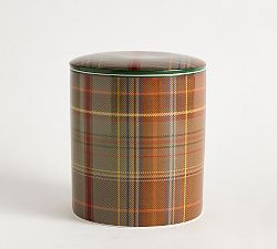 Woodrow Plaid Pet Treat Canister | Pottery Barn (US)