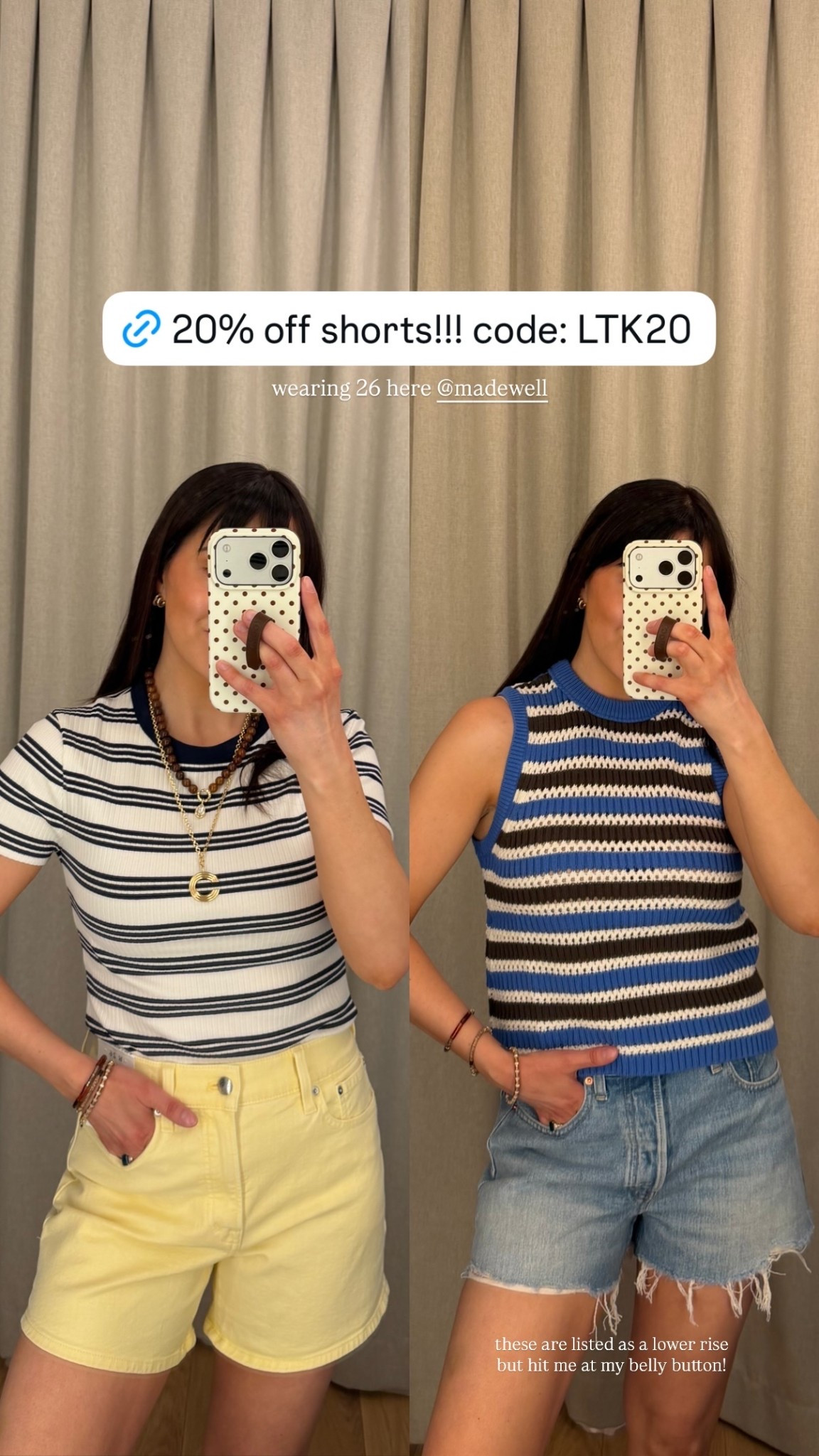 20% off shorts!! Use code LTK20

wearing 26 here @Madewell these are listed as a lower rise but hit me at my belly button!

#LTKxMadewell #LTKSaleAlert #LTKootd