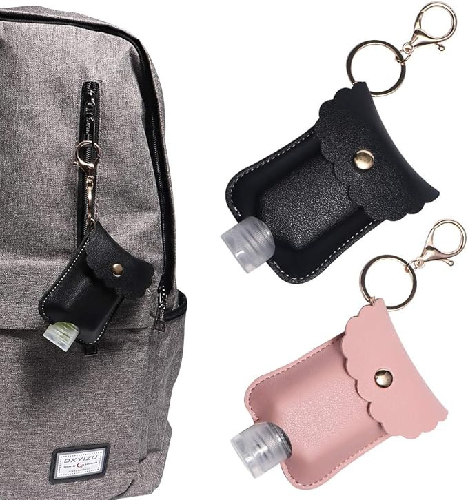 Portable Mini Hand Sanitizer Gel Holder Keychain Travel Size Bottle , Pocket Empty Leakproof Plas... | Amazon (US)