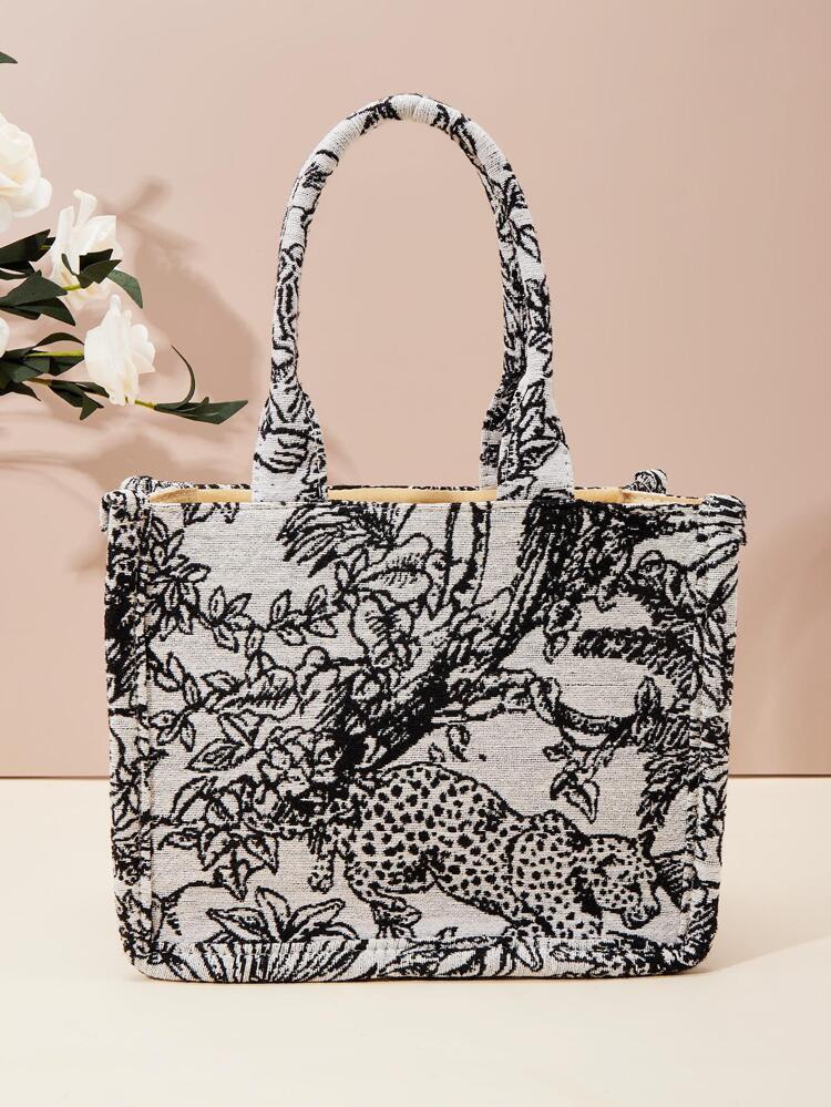 Large Capacity Tote Bag Random Pattern Double Handle | SHEIN
