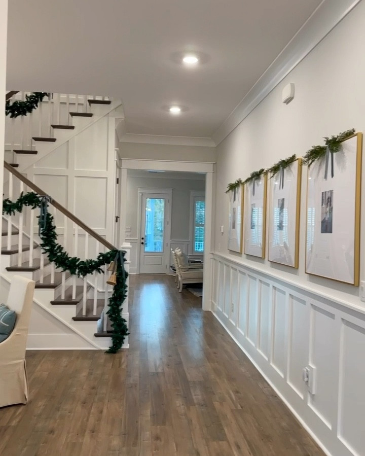An easy way to Spruce of your foyer frames for Christmas. Affordable decorating for the Holidays. Greenery and velvet ribbon. 

#LTKFindsUnder50 #LTKHoliday #LTKHome