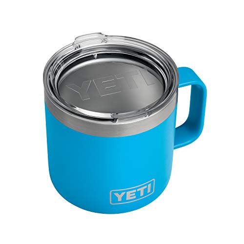 YETI Rambler 14 oz Mug, Stainless Steel, Vacuum Insulated with Standard Lid, Tahoe Blue | Amazon (US)