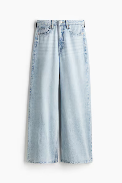 H & M - Feather Soft Super Wide Ultra High Jeans - Blau - Damen | H&M (DE, AT, CH, NL, FI)