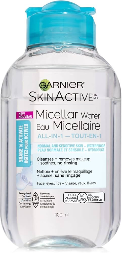 Garnier SkinActive Micellar Cleansing Water, For Waterproof Makeup, 3.4 Fl Oz | Amazon (US)