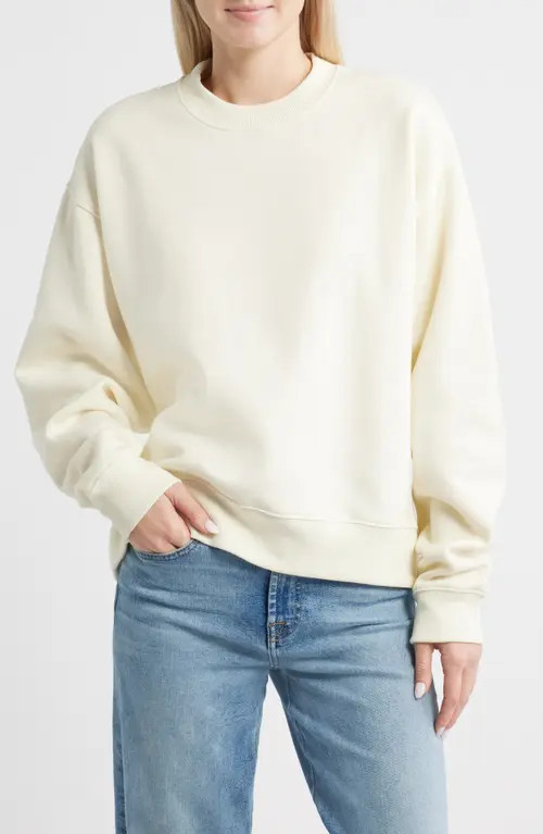 Topshop Ultimate Oversize Cotton Blend Sweatshirt in Cream at Nordstrom, Size Large | Nordstrom