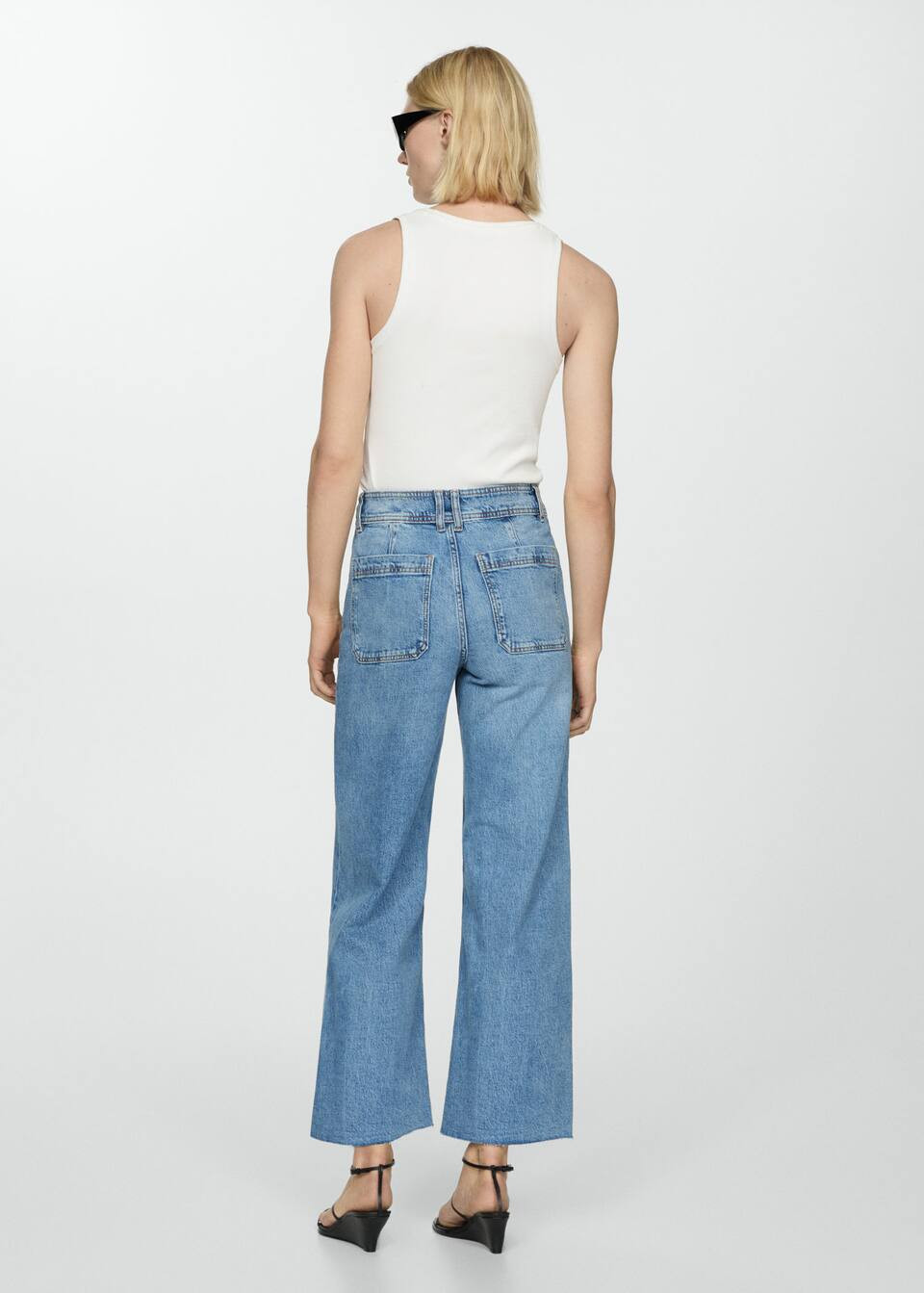 Jupe-culotte jean taille haute -  Femme | Mango France | MANGO (FR)