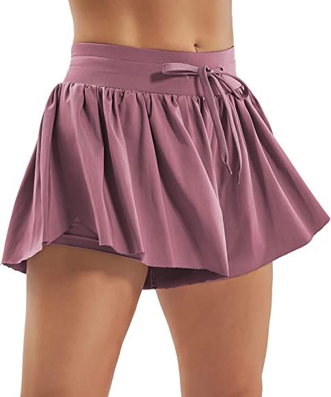 Flowy Shorts for Women 2 in 1 Gym Workout Butterfly Shorts Women Breezy Soft Yoga Athletic Runnin... | Amazon (US)
