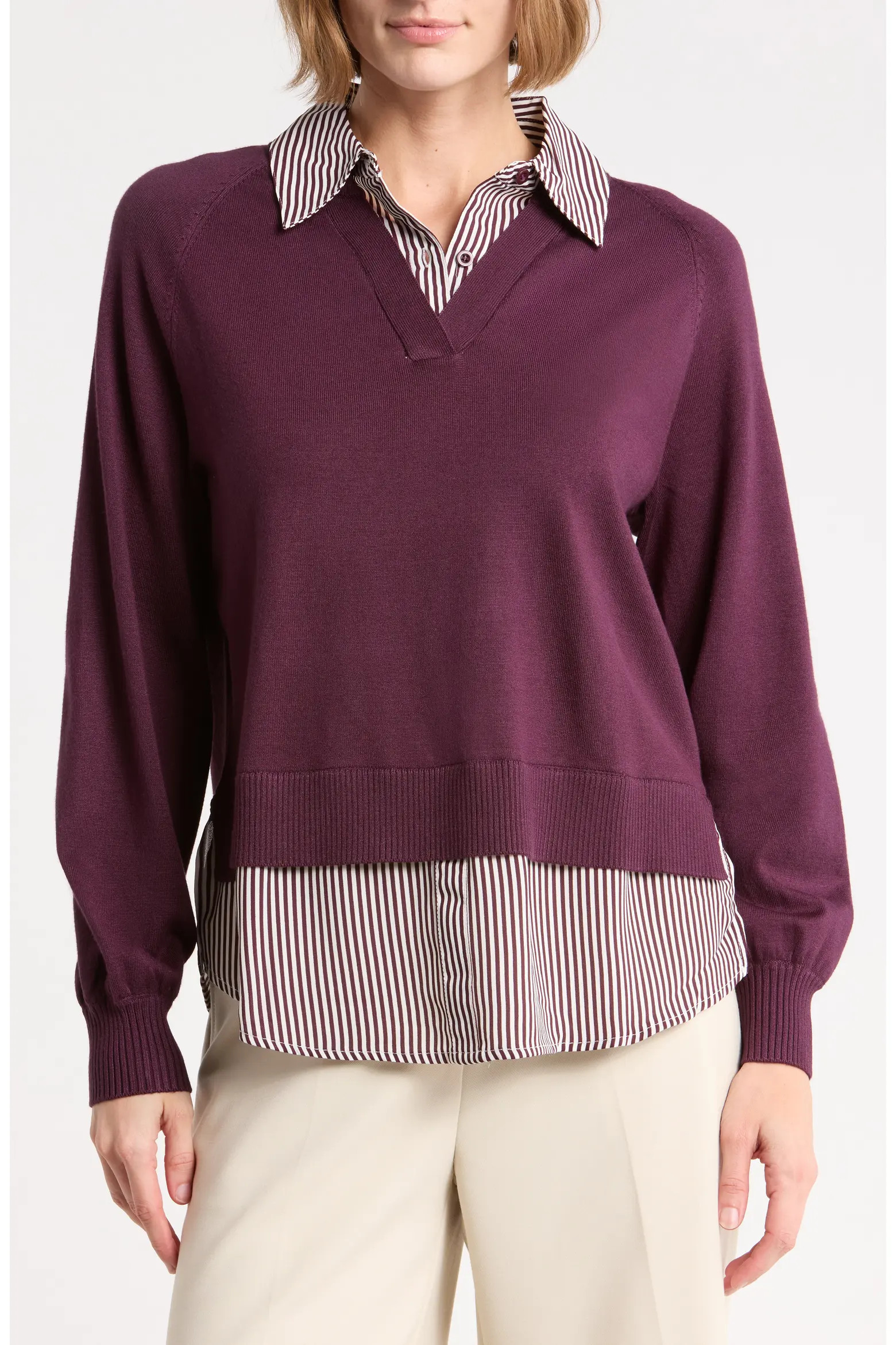 Adrianna Papell V-Neck Twofer Sweater (Women) | Nordstromrack | Nordstrom Rack