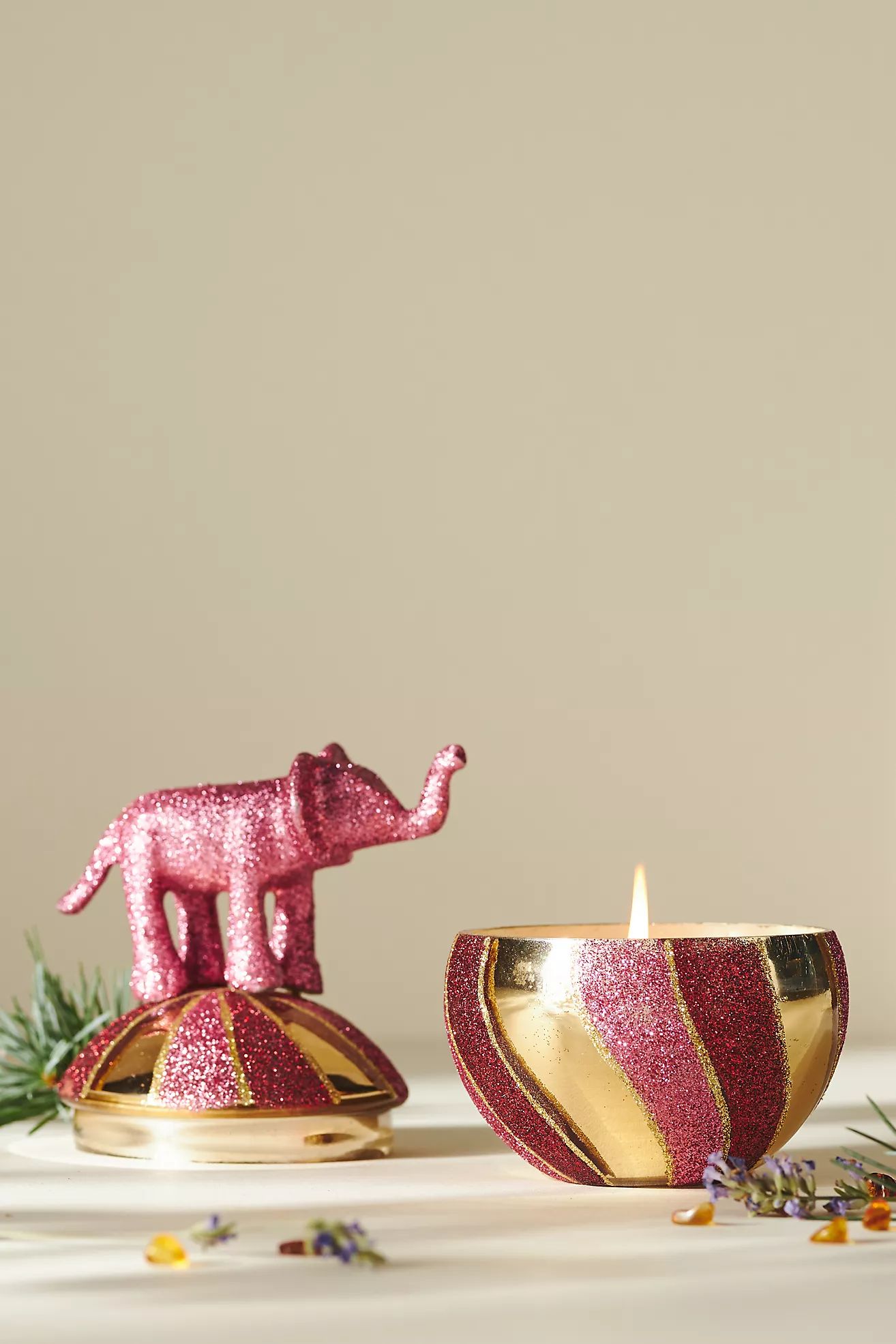 Circus Lavender Balsam Fresh Floral Glass Elephant Candle | Anthropologie (US)
