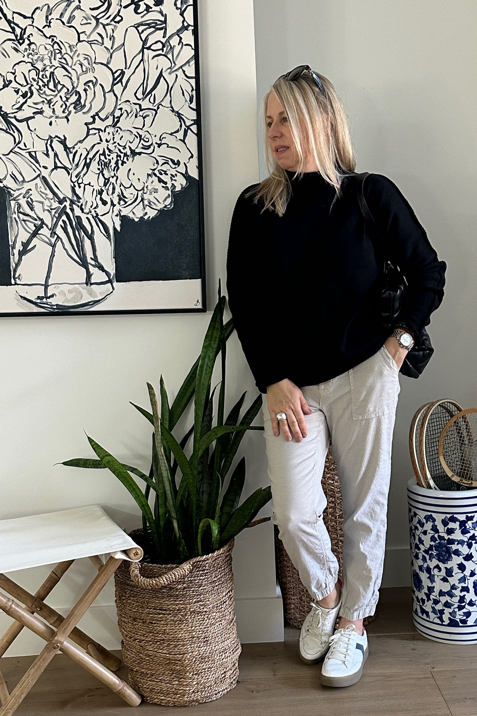 Another look at the cute Jameson track pants from @Frankandeileen. Aren’t they so good with sneakers too? 
If you don’t own a cotton rolled neck sweater. It’s a classic for your closet and I just love the style of the Monterey one and the beautiful weight that makes it layerable and so comfortable too. 
We need more of these classic pieces with chic details that are made to last years! 

#FrankandEileenPartner #WearLoveRepeat

#LTKTravel #LTKPetite #LTKStyleTip