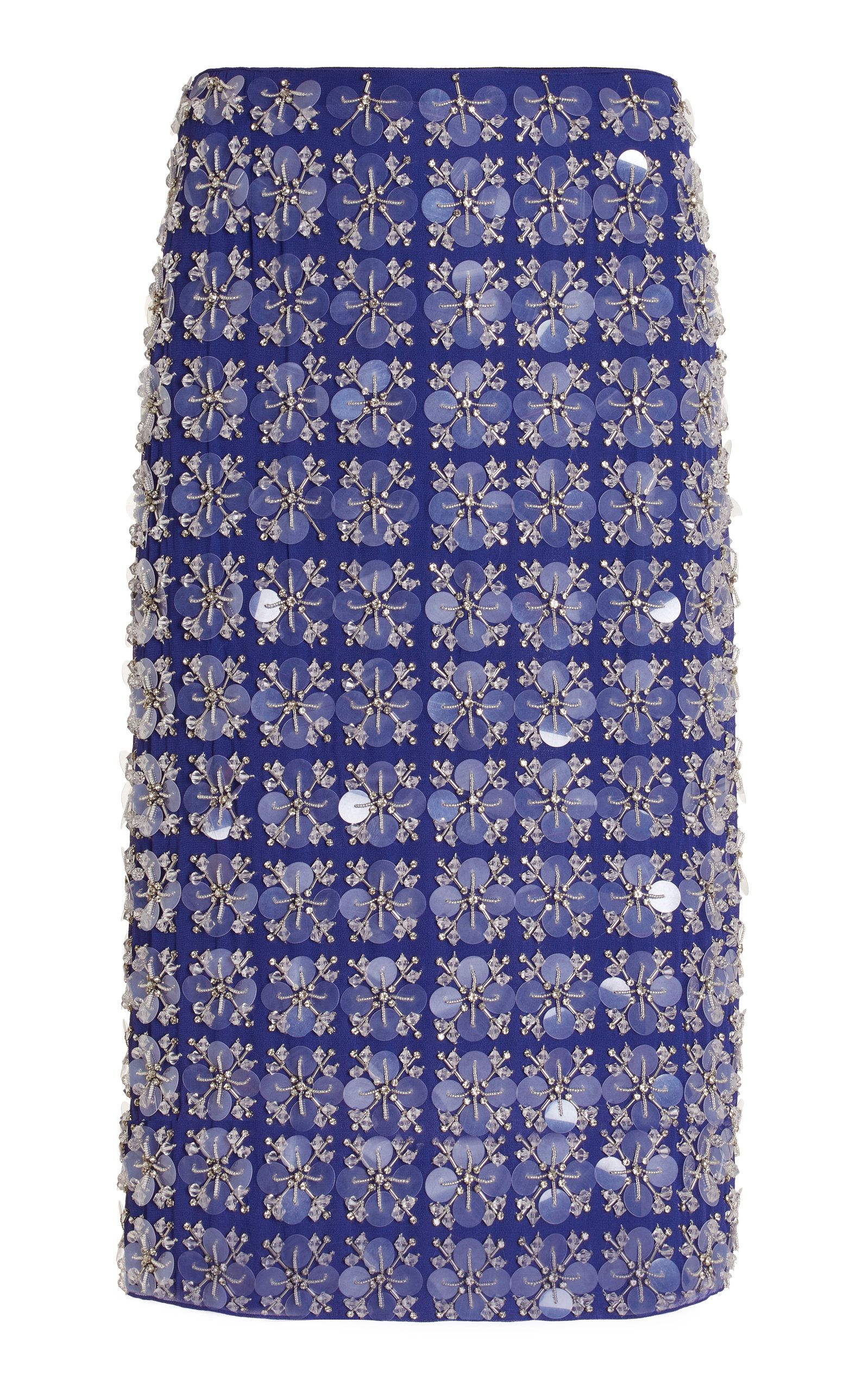 Exclusive Embroidered Silk Georgette Midi Skirt | Moda Operandi (Global)