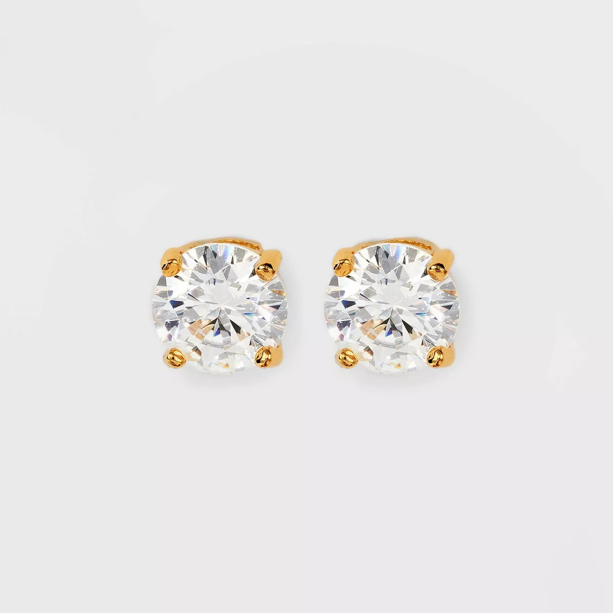 14K Gold Plated Cubic Zirconia Stud Earrings - A New Day™ Clear/Gold | Target