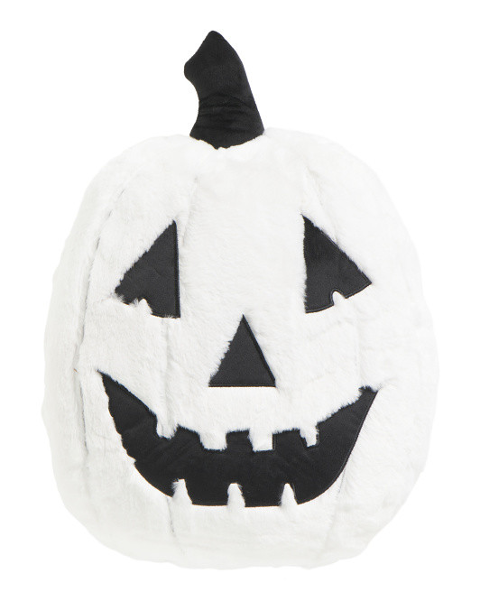 16x18 Faux Fur Reversible Pumpkin Pillow | TJ Maxx