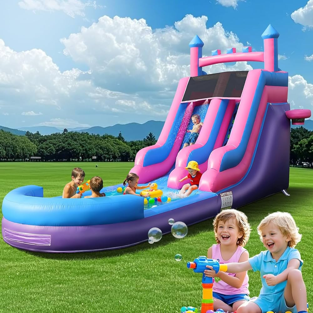 26.3FT Commercial Grade Inflatable Water Silde for Kids Adults, Heavy Duty PVC Water Bouncer Hous... | Amazon (US)