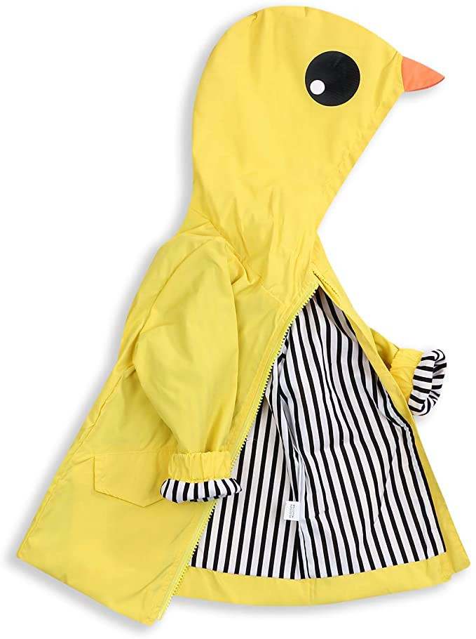 YOUNGER TREE Toddler Baby Boy Girl Duck Raincoat Cute Cartoon Hoodie Zipper Coat Outfit | Amazon (US)