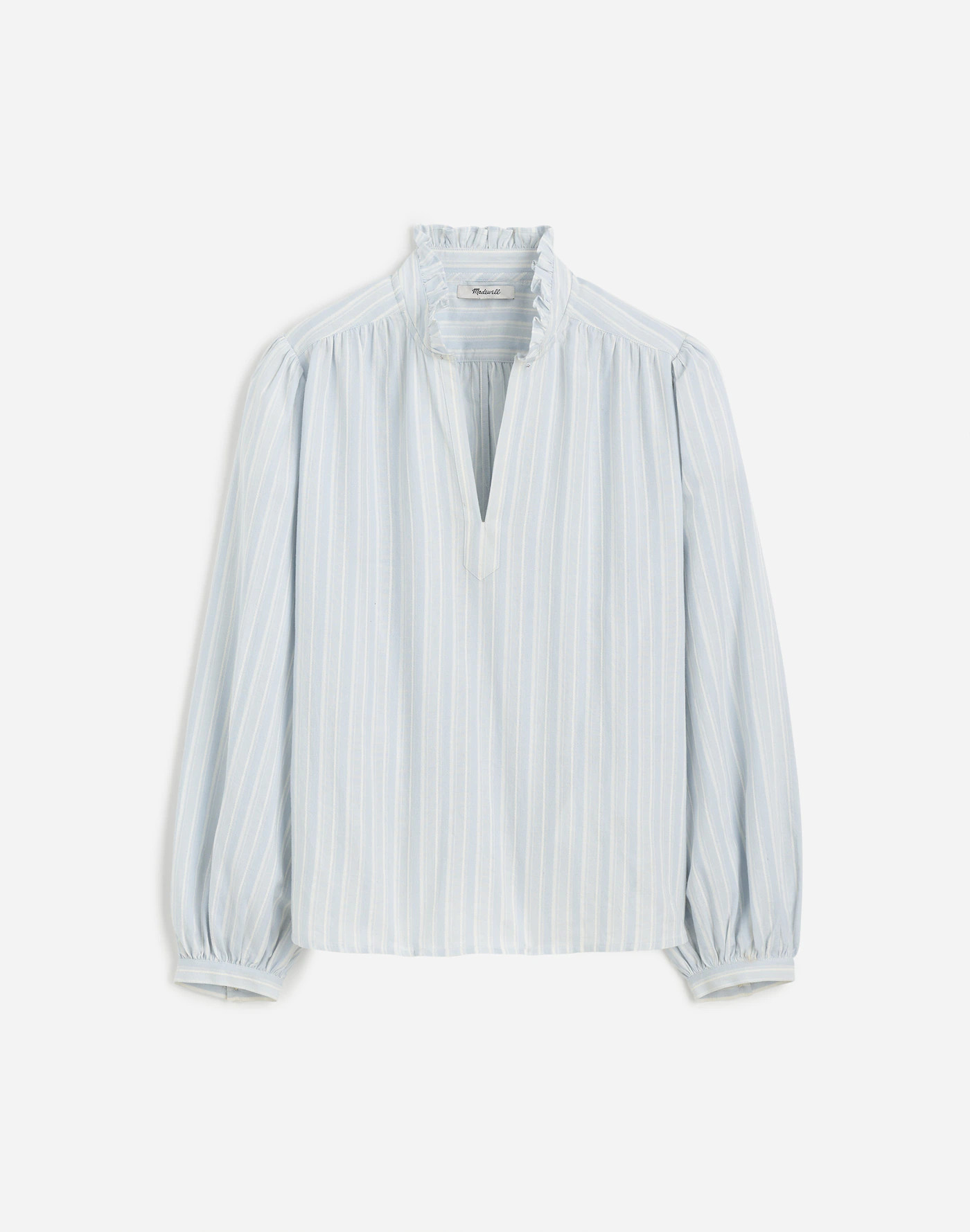Ruffled Popover Top in Stripe | Madewell