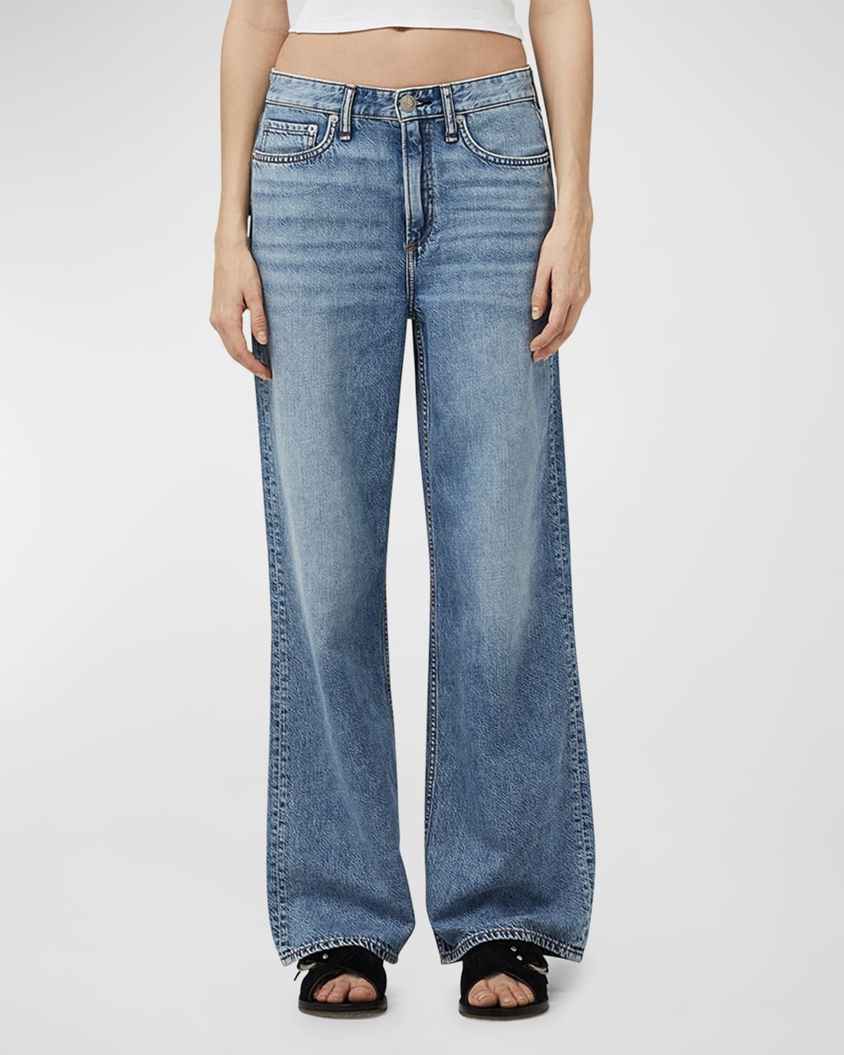 Featherweight Logan Mid-Rise Wide Relaxed Jeans | Neiman Marcus