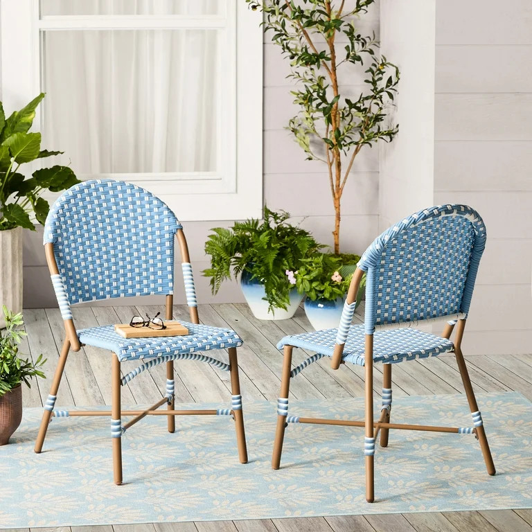 Better Homes & Gardens Lilah Parisian Outdoor Bistro Set, Blue | Walmart (US)