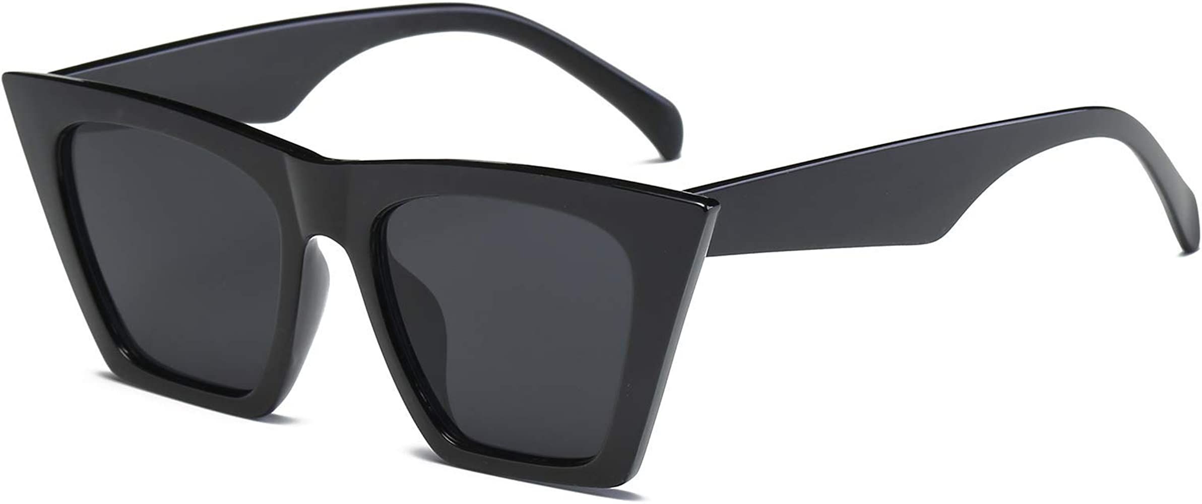 Amazon.com: FEISEDY Vintage Square Cat Eye Sunglasses Women Trendy Cateye Sunglasses B2473 (Black... | Amazon (US)