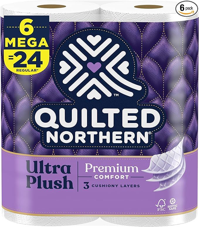 Quilted Northern Ultra Plush Toilet Paper, 6 Mega Rolls = 24 Regular Rolls ( packaging may vary ) | Amazon (US)