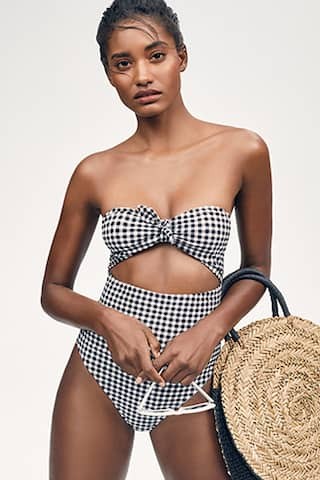 Gingham Strapless One-Piece Swimsuit | Forever 21 (US)