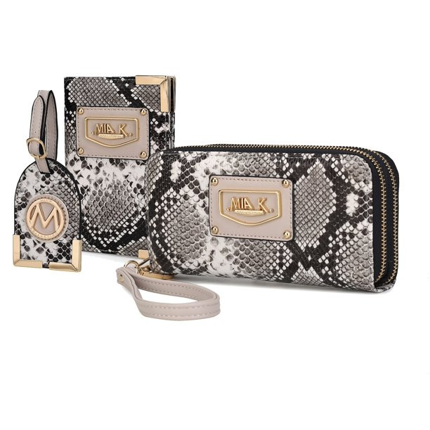 MKF Collection Darla Snake Travel Gift Set by Mia K – 3 pieces - Lt Gray - Walmart.com | Walmart (US)