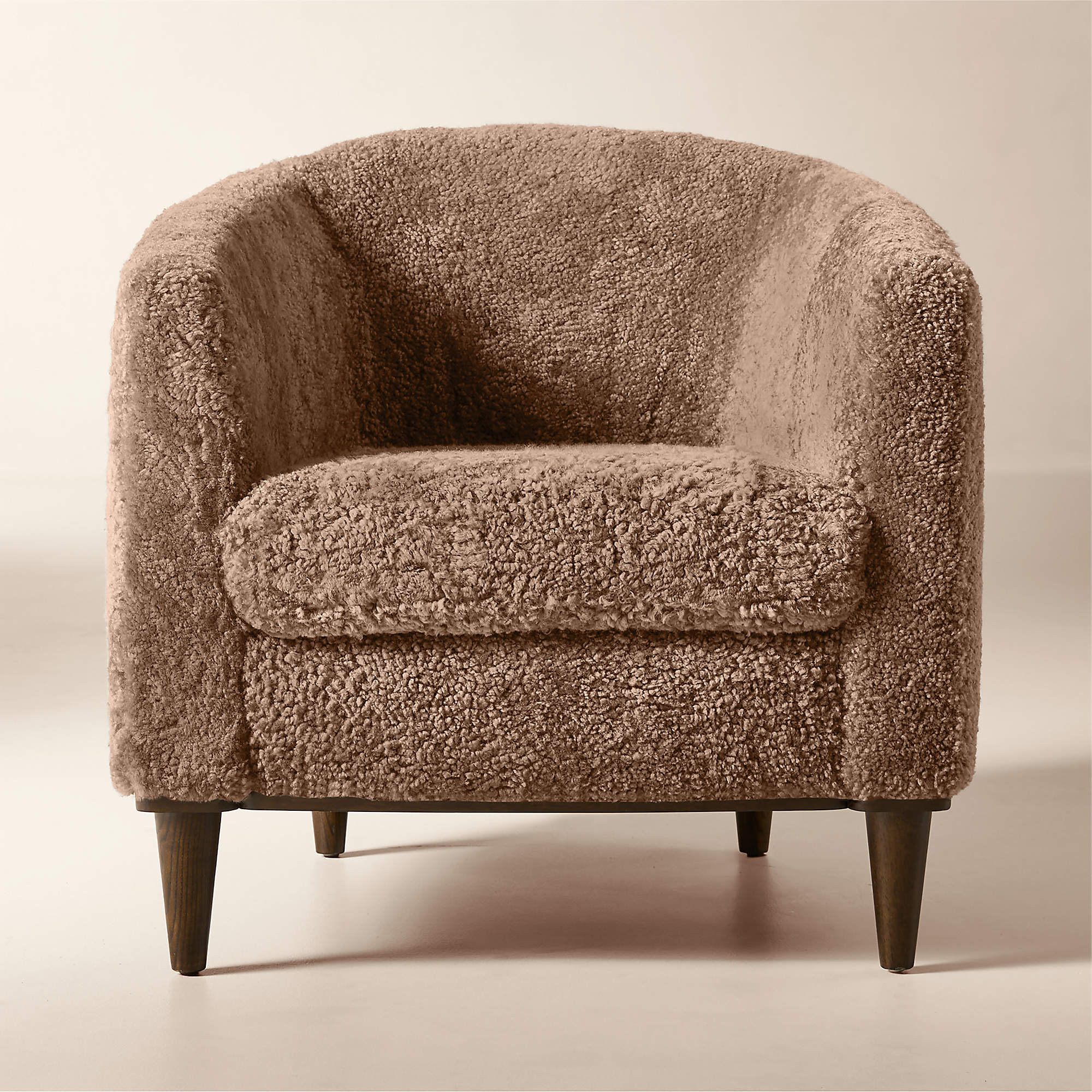 Mayfair Taupe Shearling Accent Chair by Todd Snyder | CB2 | CB2